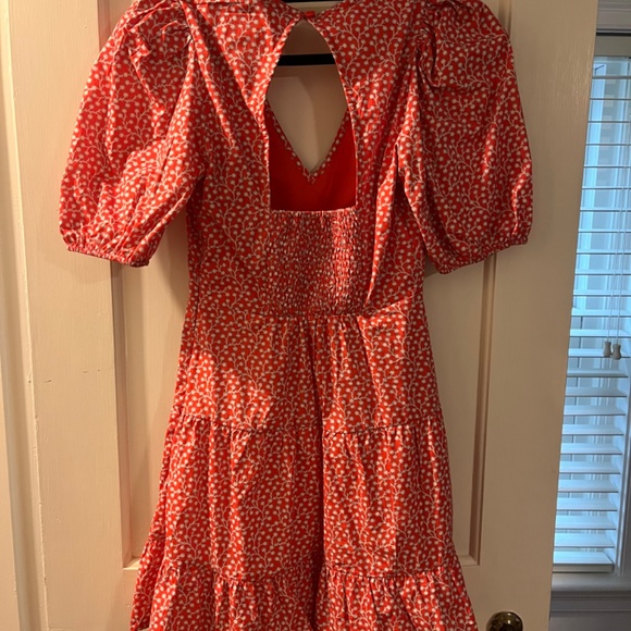 French Connection Red Puff Sleeve Dress - Picture 4 of 5